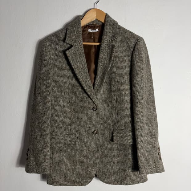 해리스트 트위드 헤링본 울 100% 자켓(Free)