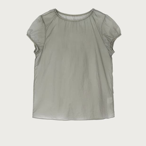 SHEER SHIRRING BLOUSE MOON