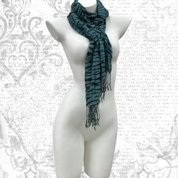 heisei gyaru zebra fringe scarf 