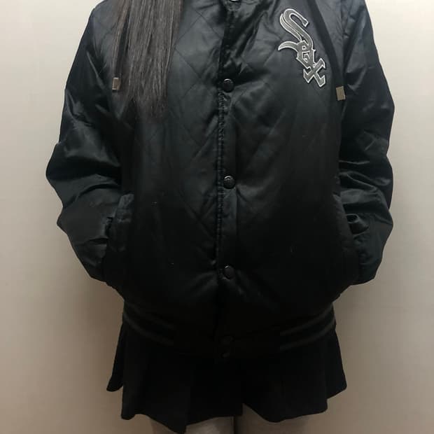 빈티지 mlb 블랙 펑크 스타디움 자켓