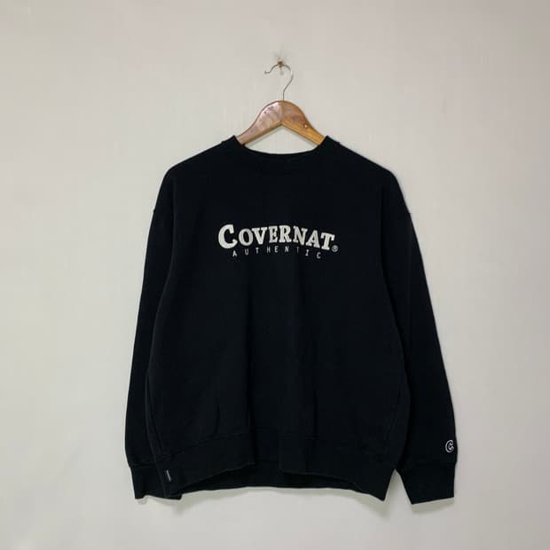 커버낫 빈티지 로고 맨투맨 블랙 L 남녀공용