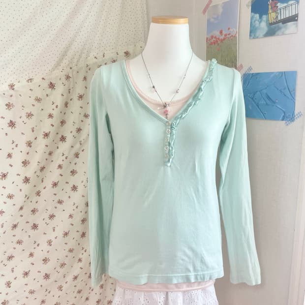 빈티지 핀터깔 민트코어 티셔츠 set 🩵🎀