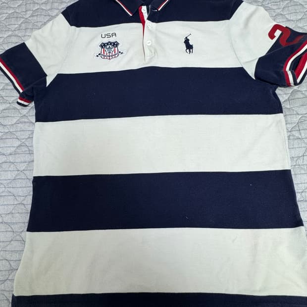 폴로 랄프로렌 usa 스트라이프 피케 티셔츠