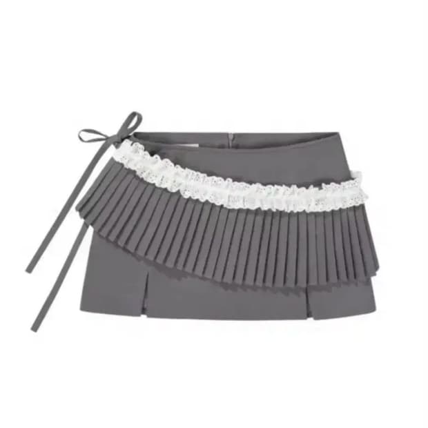 오모모 투웨이 리본 플리츠 스커트