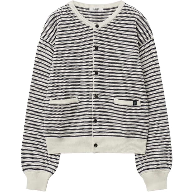 (새상품) 엘무드 브레통 코튼 라운드 가디건 스트라이프