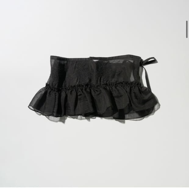 스컬프터 마이크로 쉬어 스커트 블랙 L