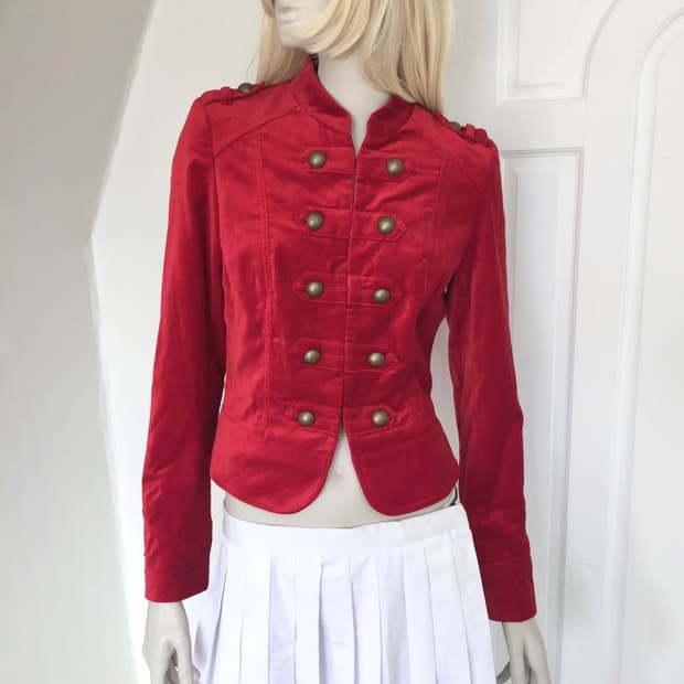 Red Velvet Napoleon-Style Jacket