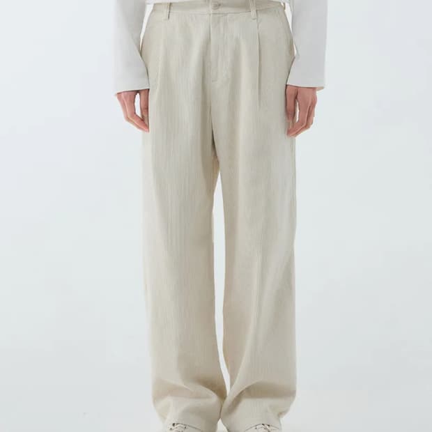 무신사 스탠다드 와이드 코듀로이 팬츠 크림
