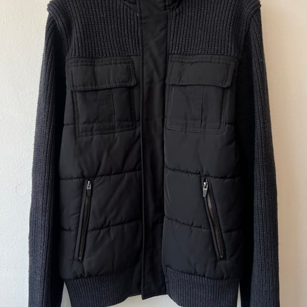 자라 남성 블랙 후드니트점퍼