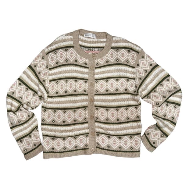 노르딕 꽃 가디건