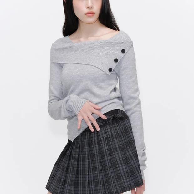 미세키서울 Oblique line button knit 니트