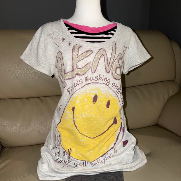 3-layered smile point printing tee