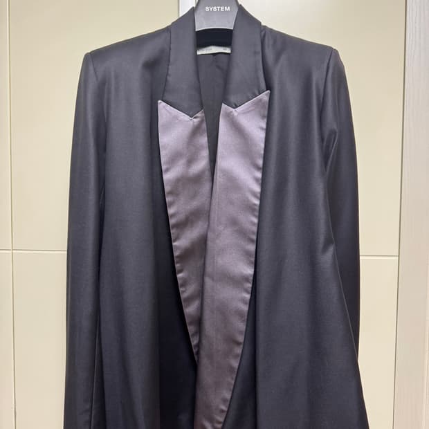 애런 애쉬 블랙 로우 라펠 블레이저