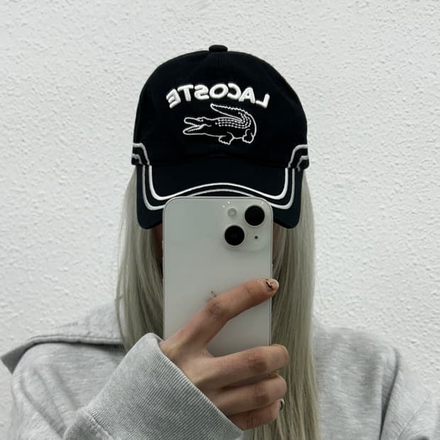 라코스테 블랙 단가라 볼캡