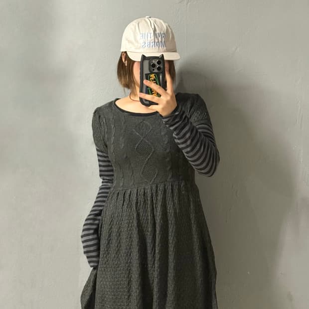 twist detail knit one-piece