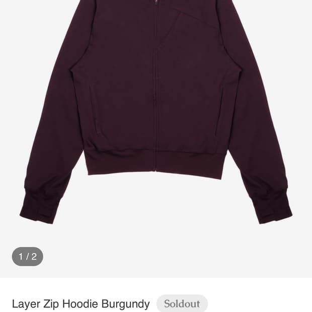 Asien Layer Zip Hoodie Burgundy 1사이즈