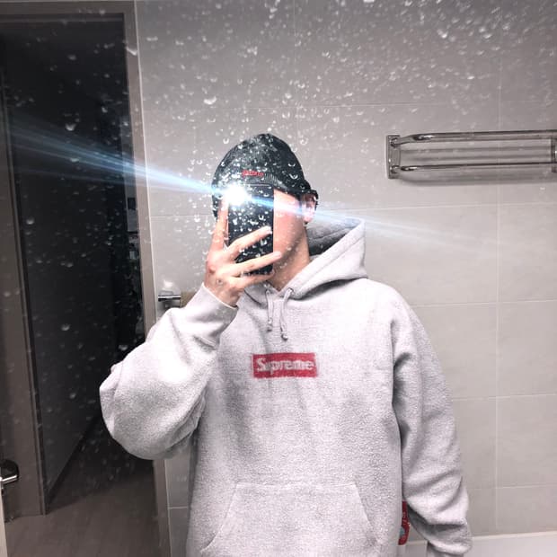 슈프림 인사이드아웃 박스로고 후드티