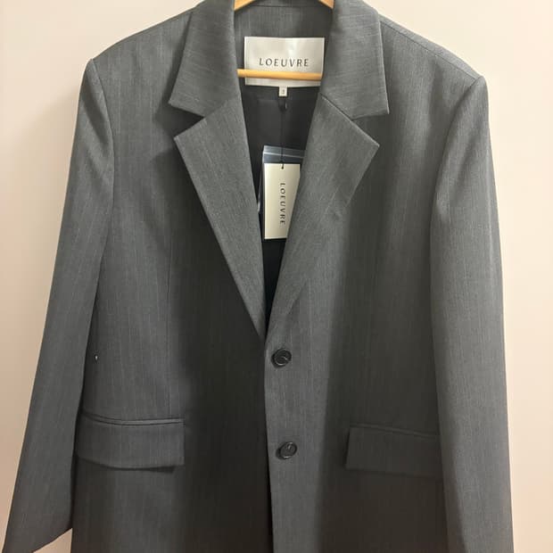 (텍달린 새상품) LOEUVRE 여성 차콜 자켓