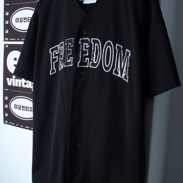 (XL-2XL) 프리덤에슬레틱 반팔 티셔츠 베이스볼져지 블랙-H33600