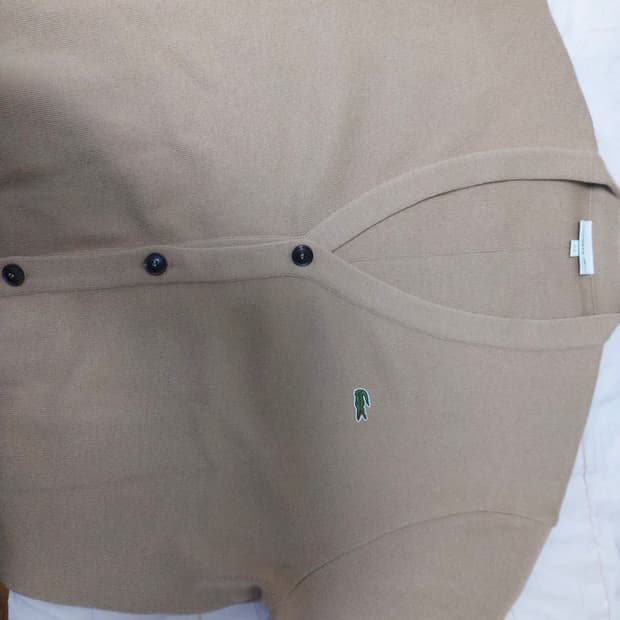 라코스테 베이지 방모 가디건