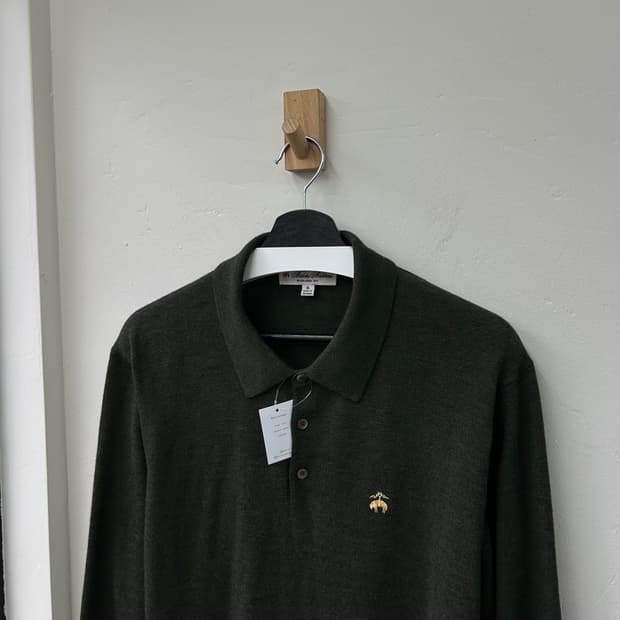 16526 - 브룩스 브라더스 카키 카라 울 니트 (울 100%)