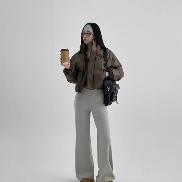 블랙업 마론디 래더패딩 블랙