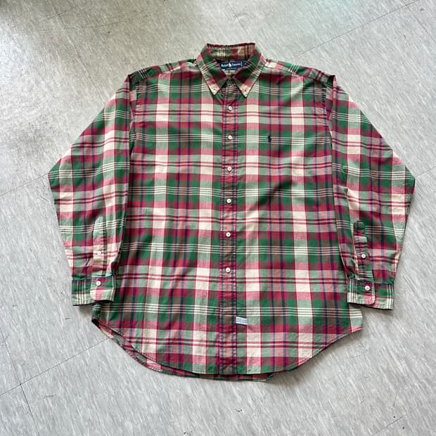 90s 폴로 랄프로렌 체크 셔츠 L사이즈