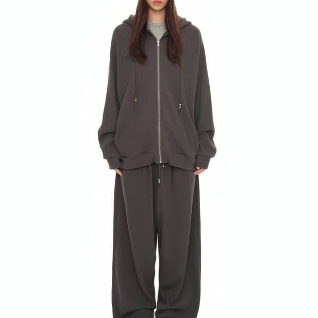 투머치택스 웨스턴비즈 와플집업 차콜