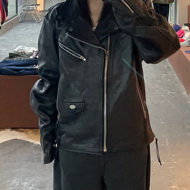 할리 데이비슨 블랙 가죽 라이더 자켓 H2049