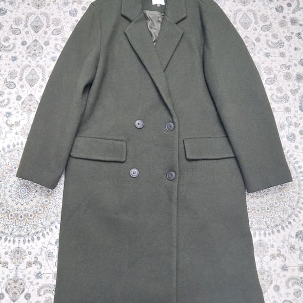 LAP 랩 더블 버튼 카키 롱 코트 S (55반까지)