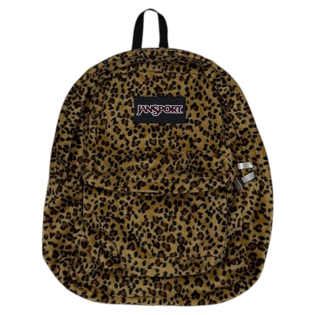 잔스포츠 빈티지 모리걸 레오파드 호피 백팩 가방 브라운