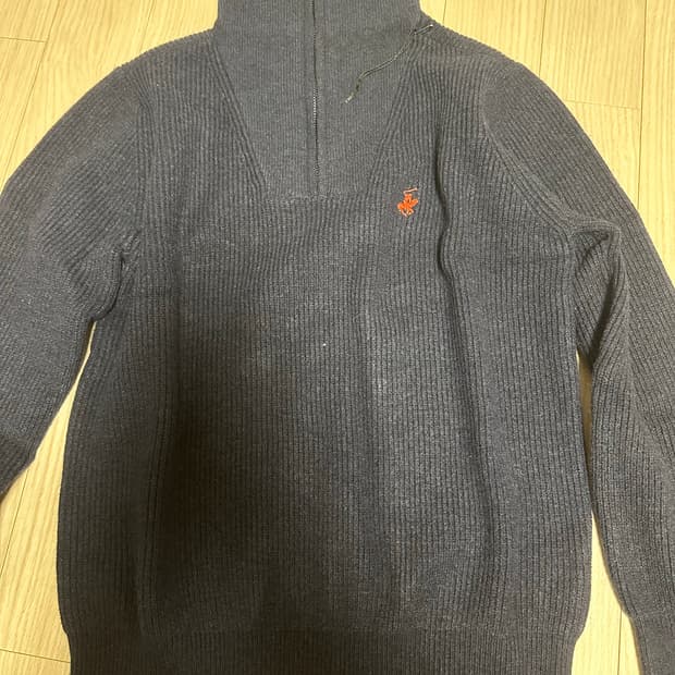 (95) 베벌리힐스 폴로클럽 메리노울 하프집니트 네이비