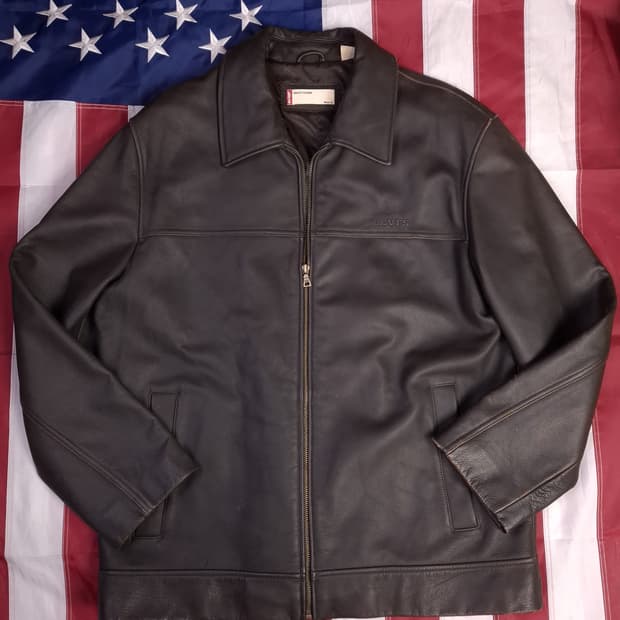 오리지날 국내산 다크리바이스 브라운 리얼레더 누박 자켓