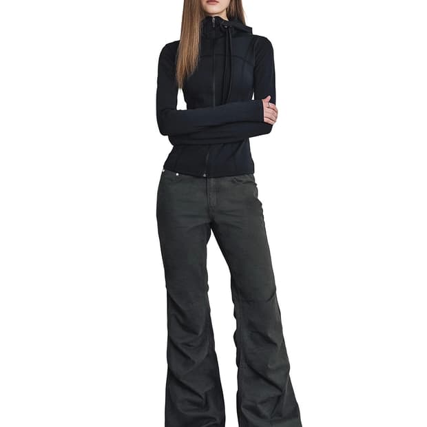 데케트우먼 플레어 셔링 팬츠 s