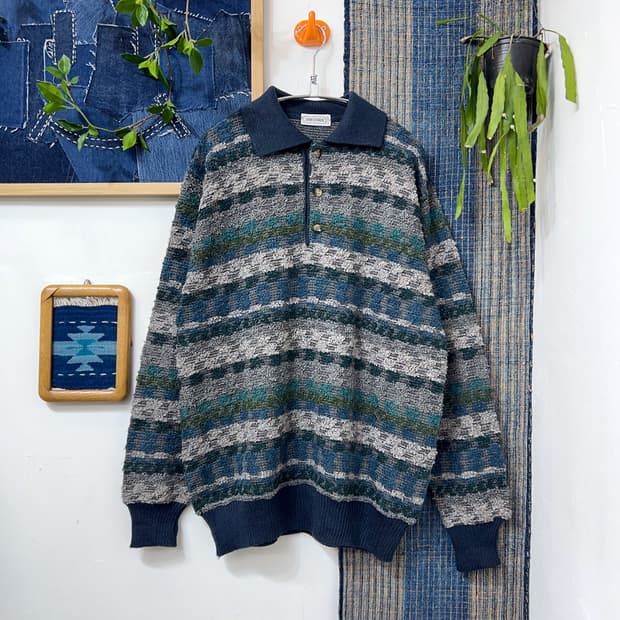 MAESTRAMI Pattern Polo Knit  [Made in It