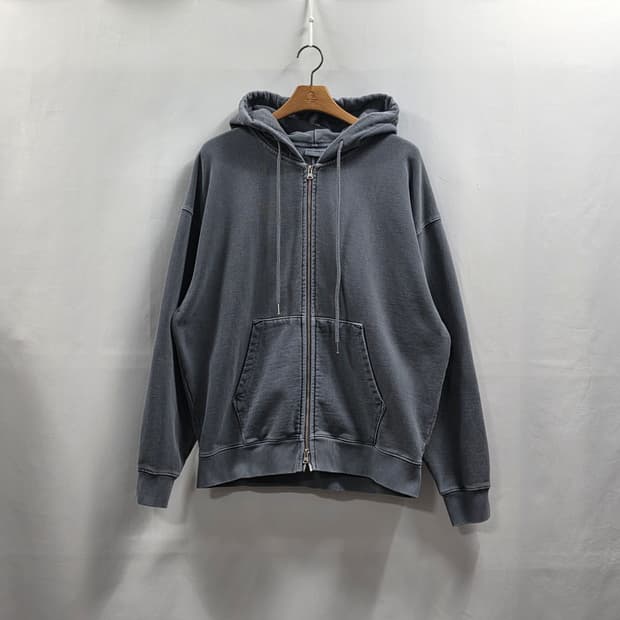 0702 소버먼트 [SOVERMENT] 오버핏 워싱 후드 집업 L 그레이