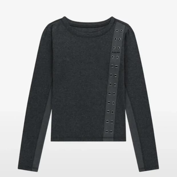 (택제거 새상품)아캄 아일렛 롱슬리브 다크그레이