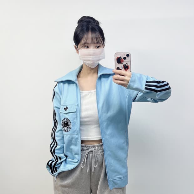 아디다스 독일 트랙탑 져지 스카이블루