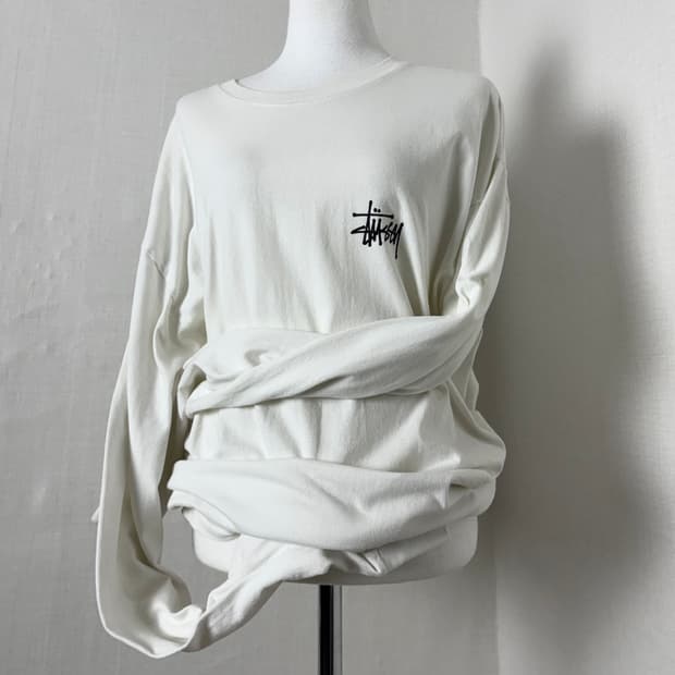 스투시 화이트 롱슬리브