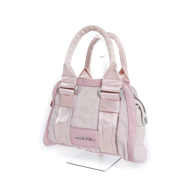 [DIESEL] 핑크 나일론 × 레더 믹스 핸드백