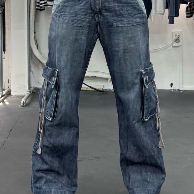 VTG 워싱 데님 카고팬츠