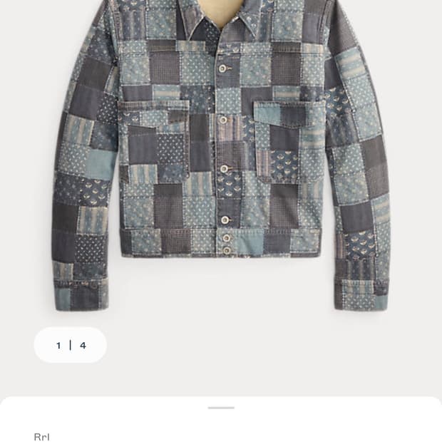 RRL 패치워크 프린트 저지 재킷 M