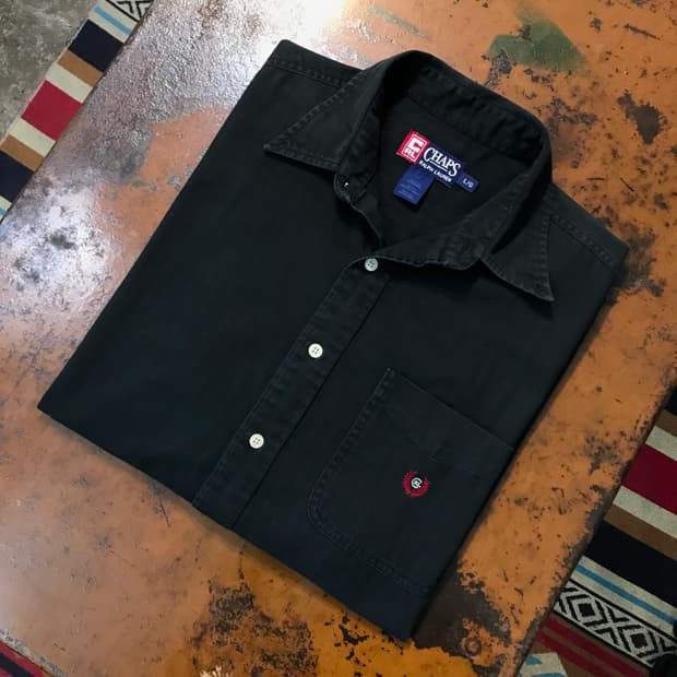 폴로랄프로렌 챕스 블랙 원포켓 코튼 셔츠 남성 115 빅사이즈