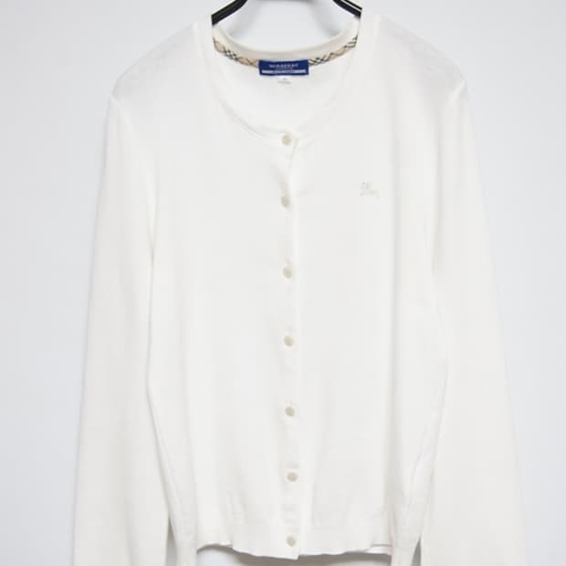 버버리 정품 블루라벨 화이트 가디건 38