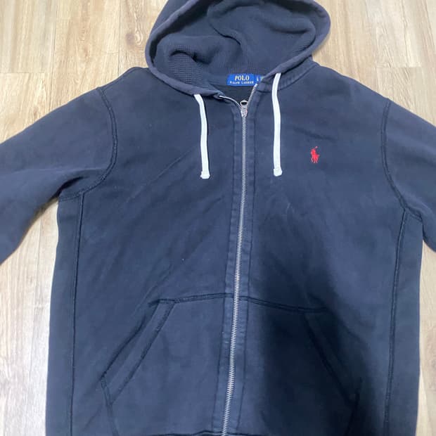 폴로 블랙 후드집업