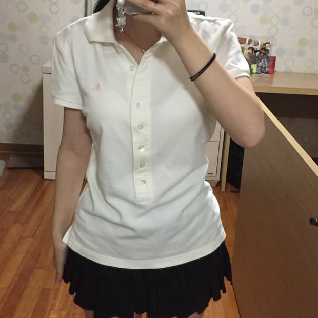 유일매물 버버리 블루라벨 흰핑 카라티