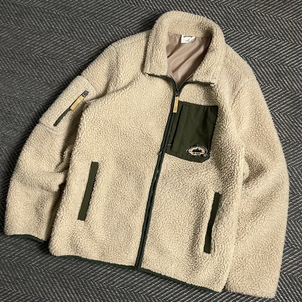 Jeep 포켓 로고 양털 플리스 자켓y 4887