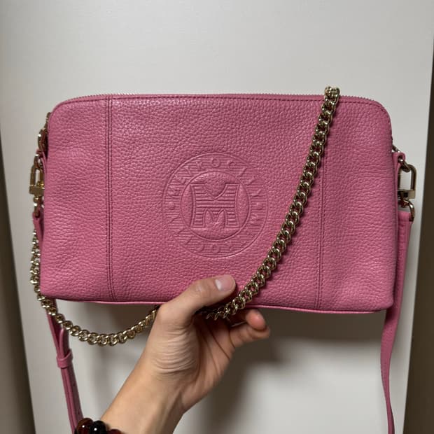 메트로시티 핑크레더 숄더백