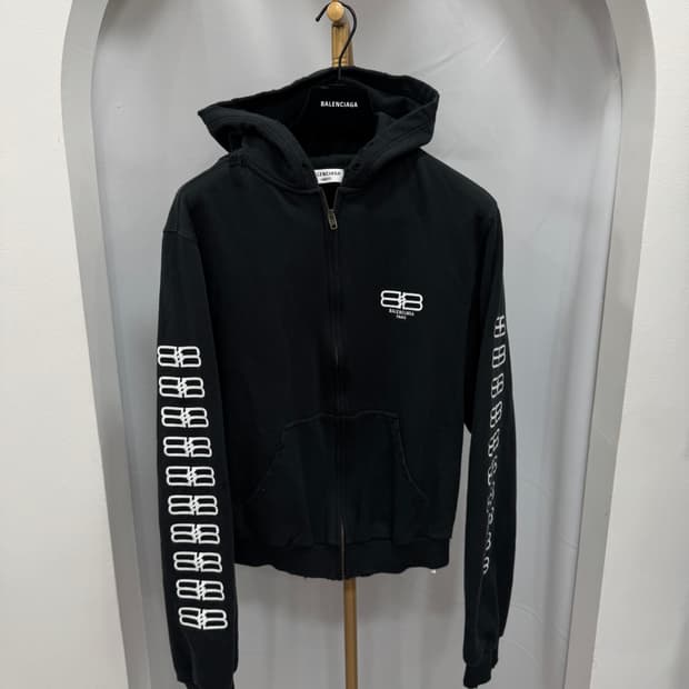 백화점판 발렌시아가 BB 로고 후드집업 S