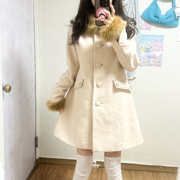 빈티지 퍼 코트 이시하라사토미 달천깔 히메갸루 로걀 라떼 히메카지 보석